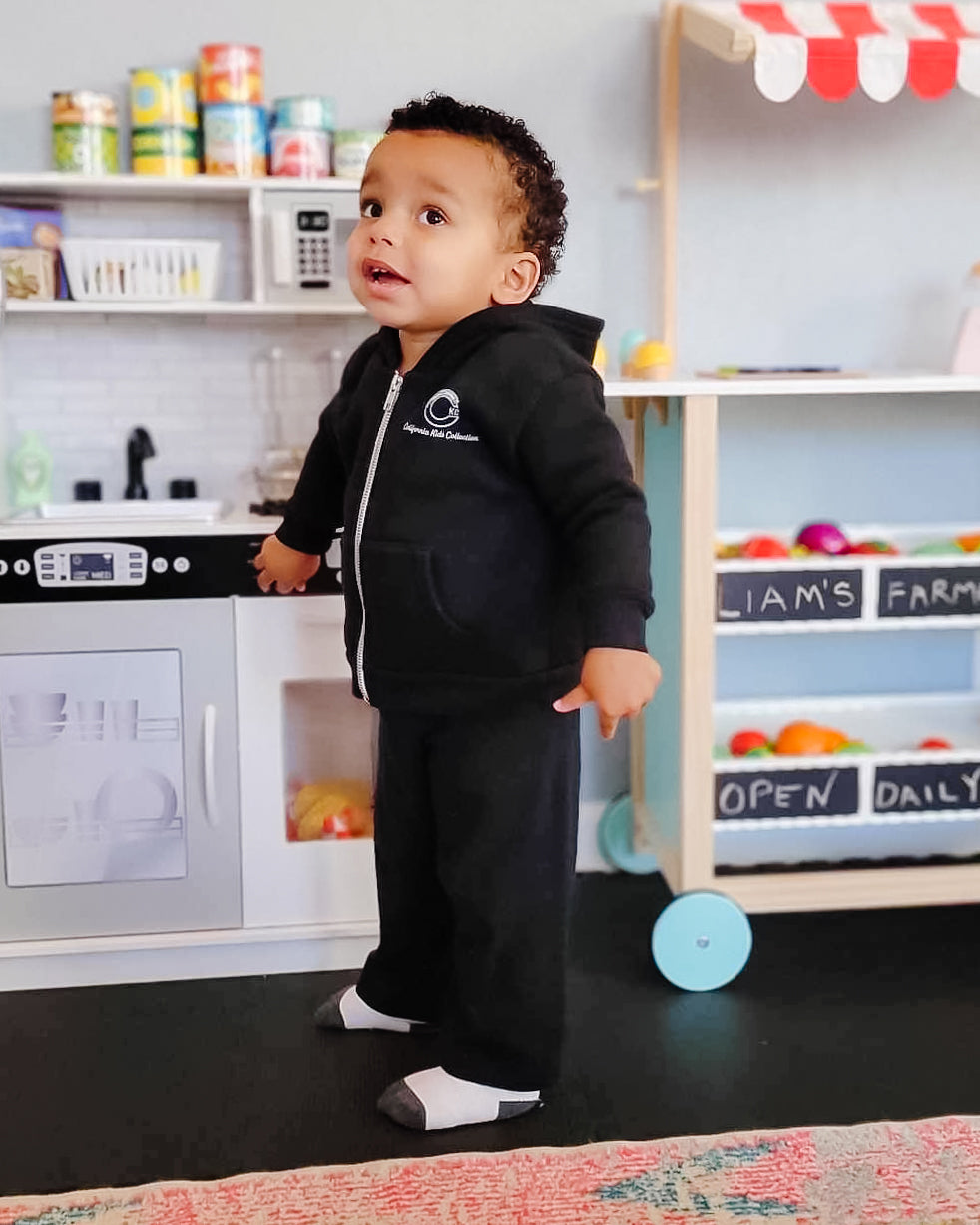 California Kids Collection | CKC Logo Zip-Up Hoodie - Baby - Black | Eco-Friendly, Sustainable Kids Apparel