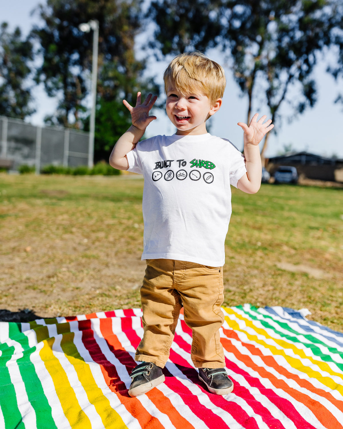 California Kids Collection | Built To Shred - Baby - White | Eco-Friendly, Sustainable Kids Apparel