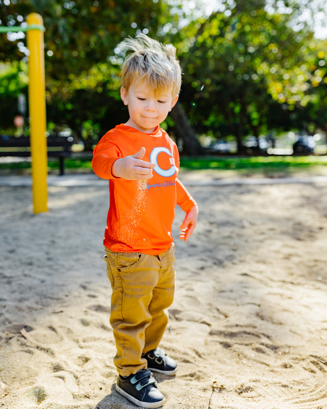 California Kids Collection | Rash Guard - Toddler - Orange | Eco-Friendly, Sustainable Kids Apparel