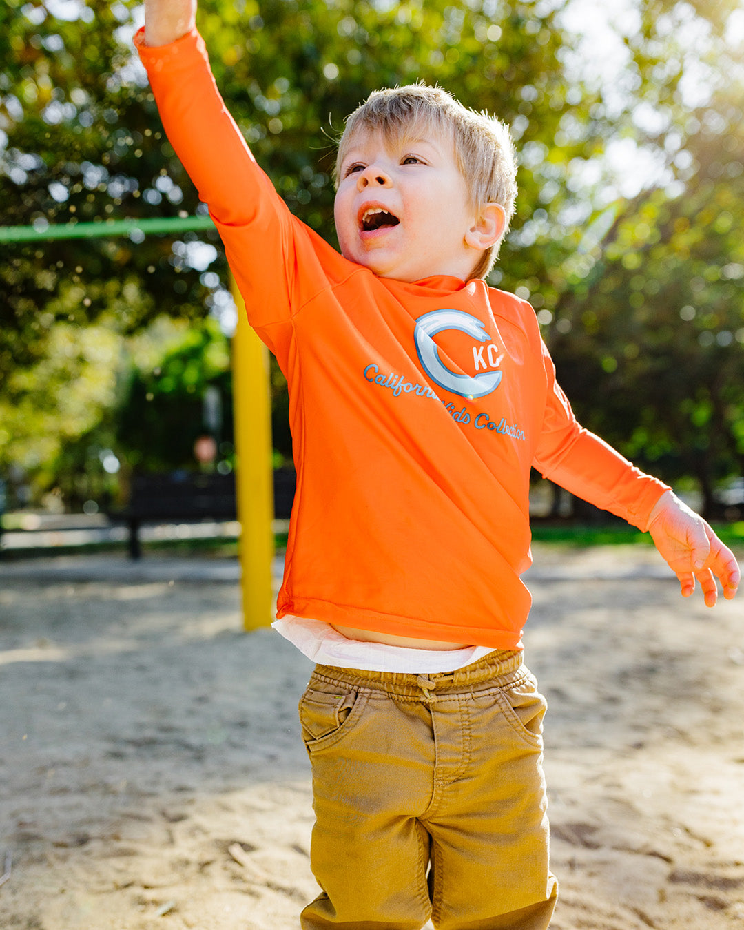 California Kids Collection | Rash Guard - Toddler - Orange | Eco-Friendly, Sustainable Kids Apparel
