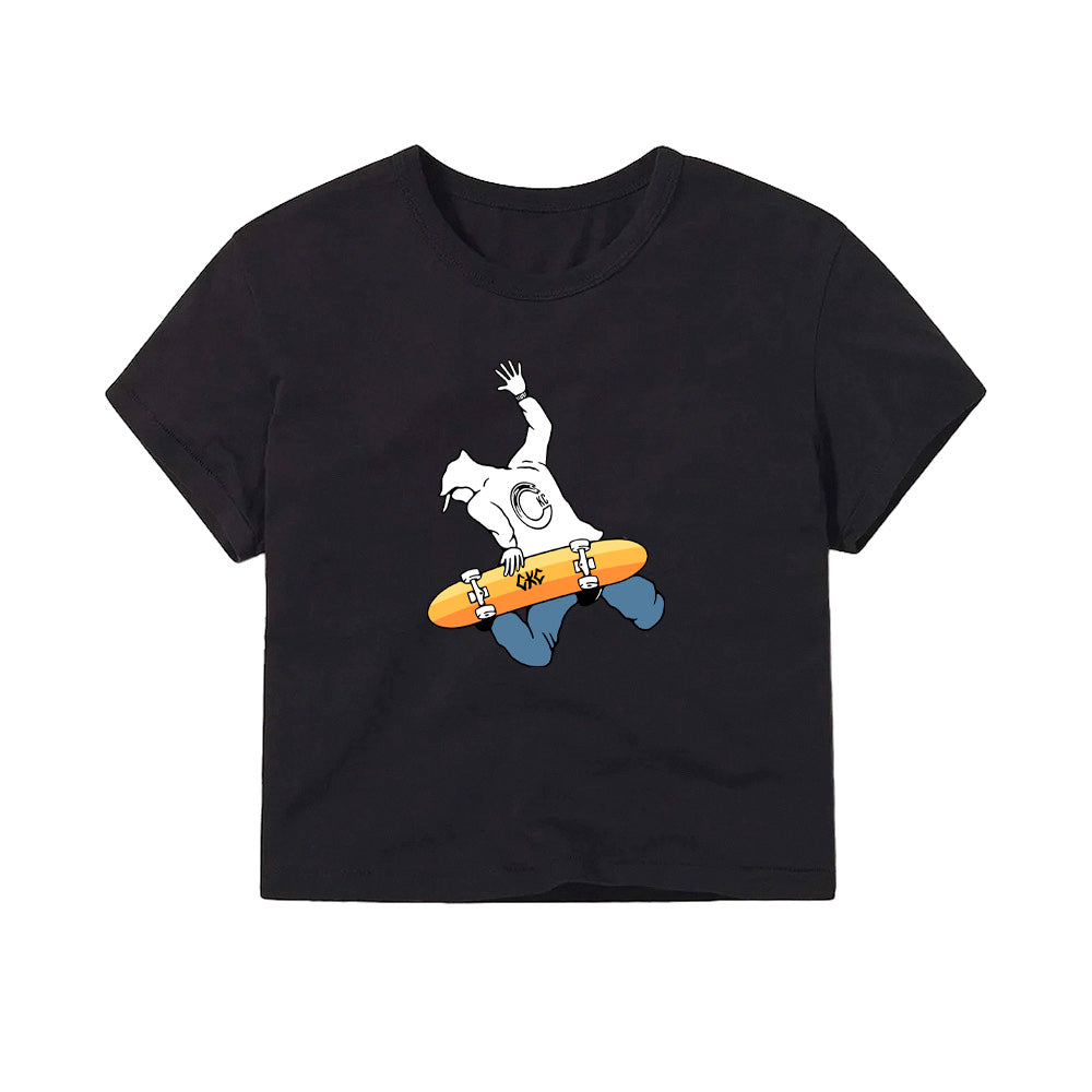 California Kids Collection | CKC Skater - Women's Crop - Black | Eco-Friendly, Sustainable Kids Apparel