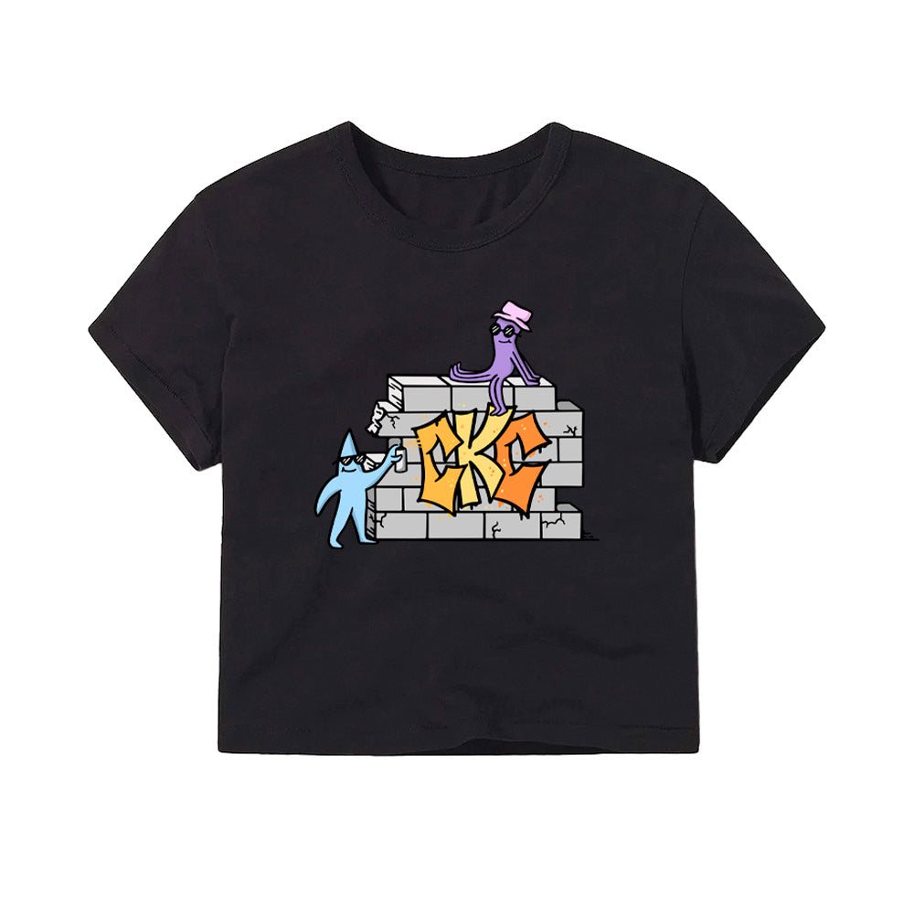 California Kids Collection | The Wall - Women's Crop - Black | Eco-Friendly, Sustainable Kids Apparel