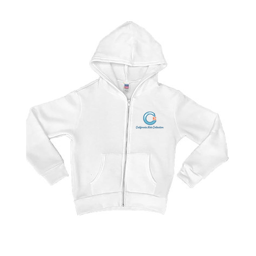 California Kids Collection | CKC Logo Zip-Up Hoodie - Baby - White | Eco-Friendly, Sustainable Kids Apparel