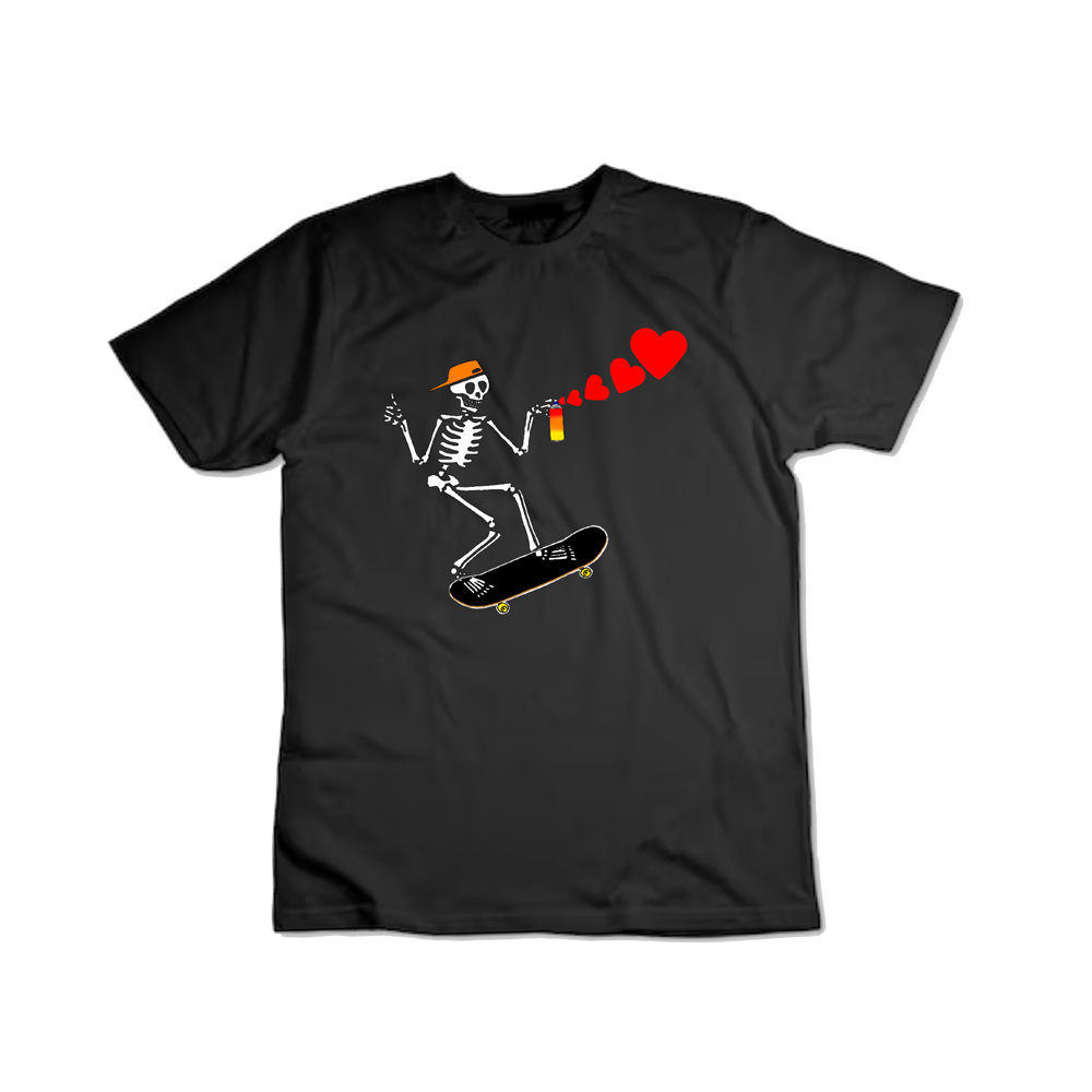 California Kids Collection | Good Vibes Skeleton - Toddler - Black | Eco-Friendly, Sustainable Kids Apparel