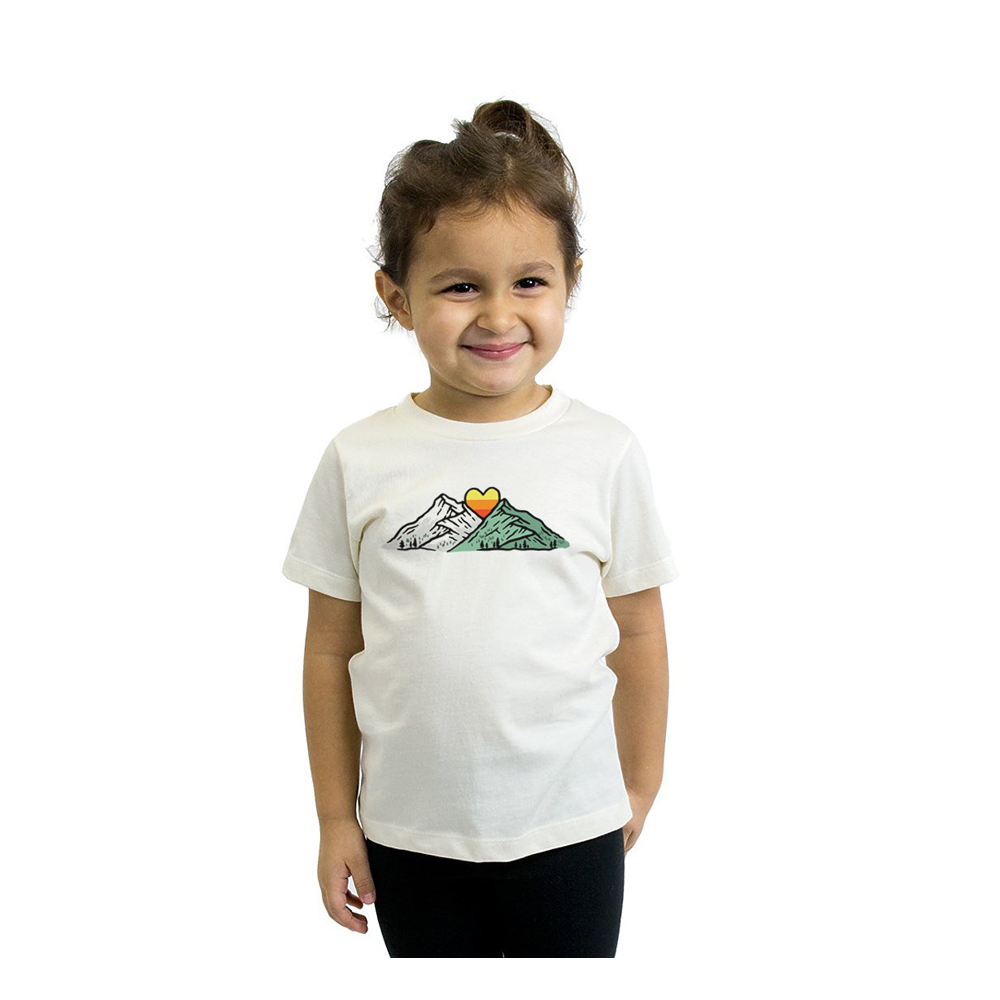 California Kids Collection | Mountain Love - Toddler - White | Eco-Friendly, Sustainable Kids Apparel