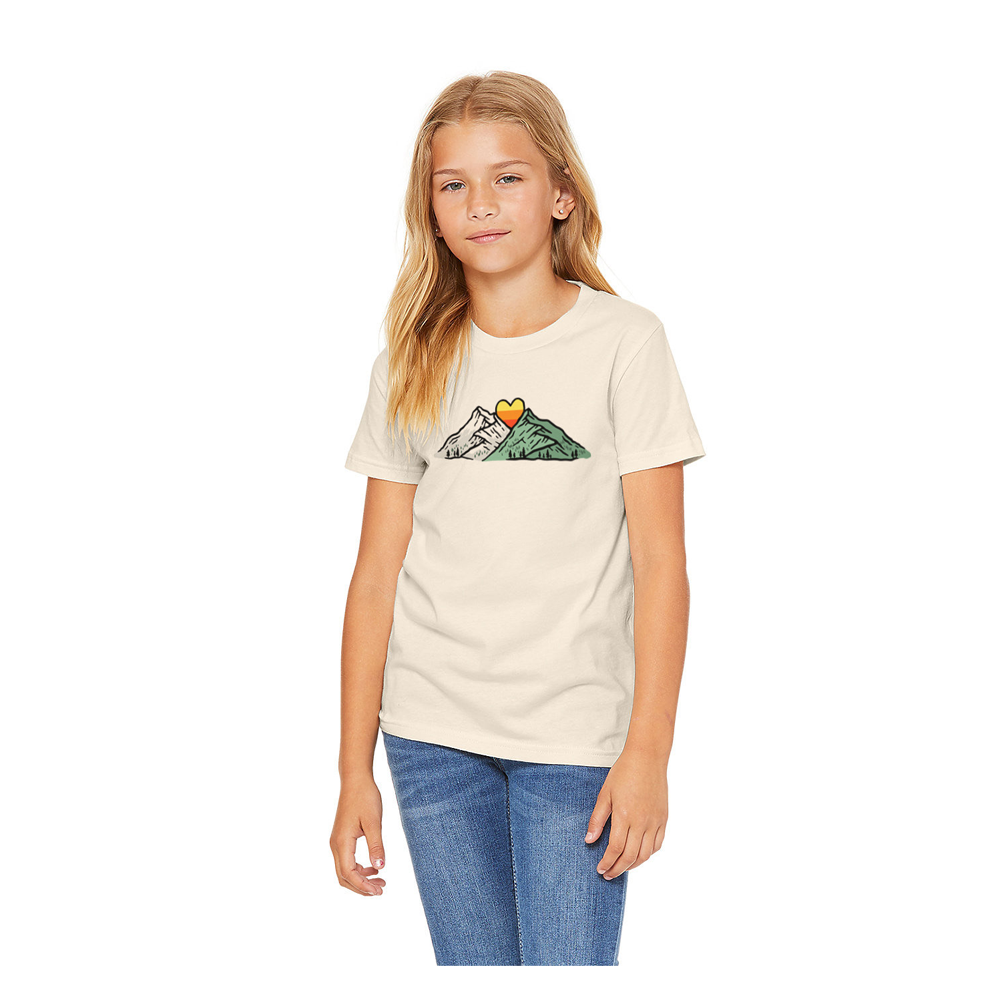 California Kids Collection | Mountain Love - Youth - White | Eco-Friendly, Sustainable Kids Apparel