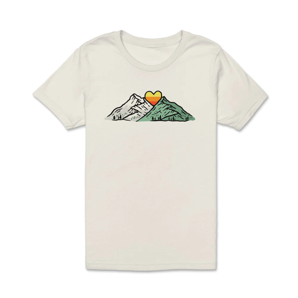 California Kids Collection | Mountain Love - Youth - White | Eco-Friendly, Sustainable Kids Apparel