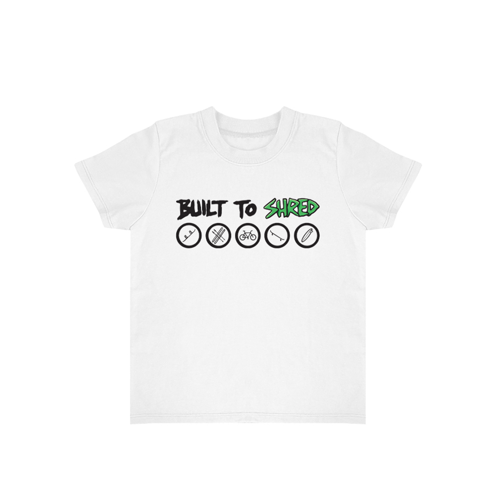California Kids Collection | Built To Shred - Baby - White | Eco-Friendly, Sustainable Kids Apparel