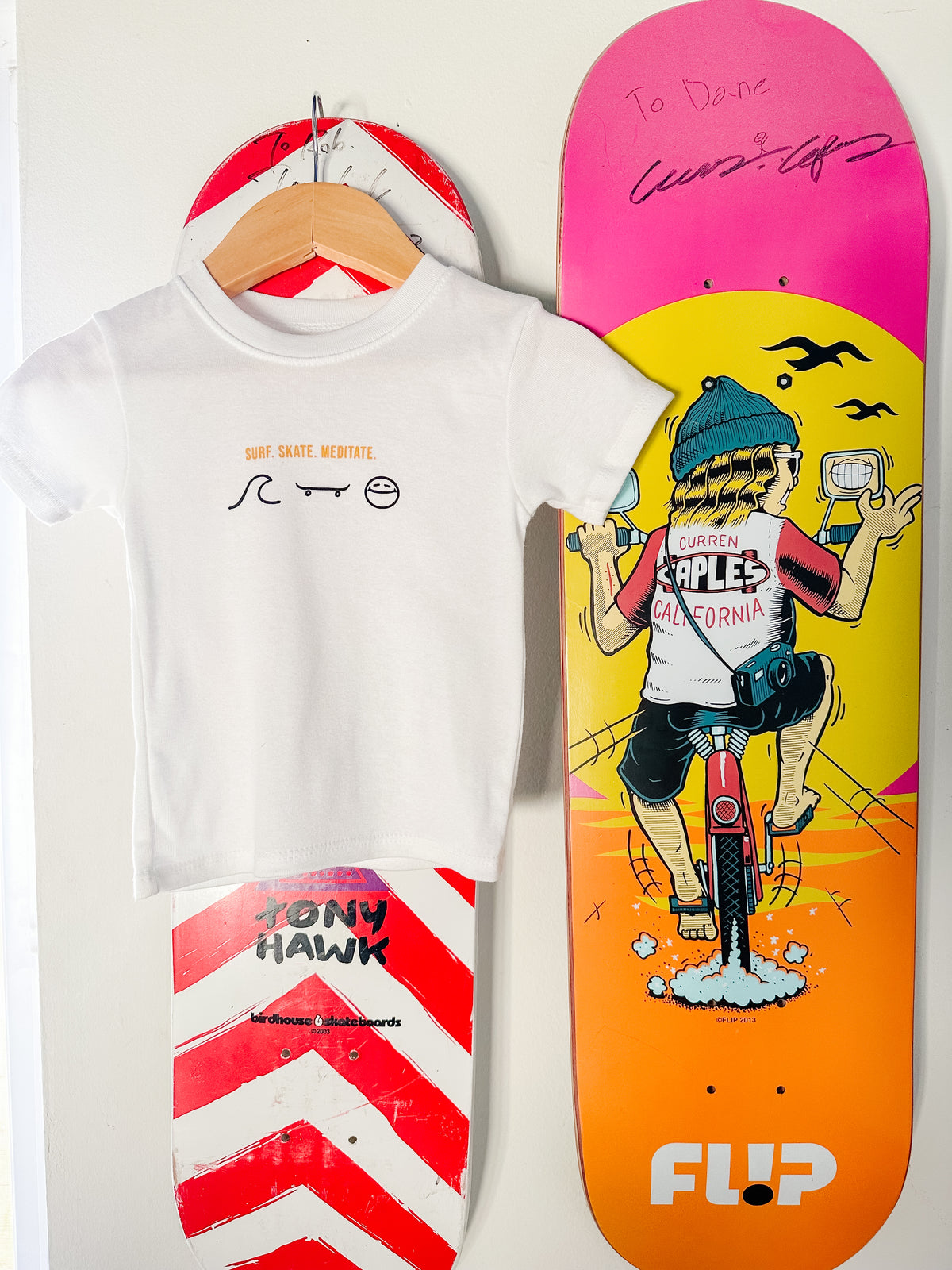 California Kids Collection | Surf Skate Meditate - Baby - White | Eco-Friendly, Sustainable Kids Apparel
