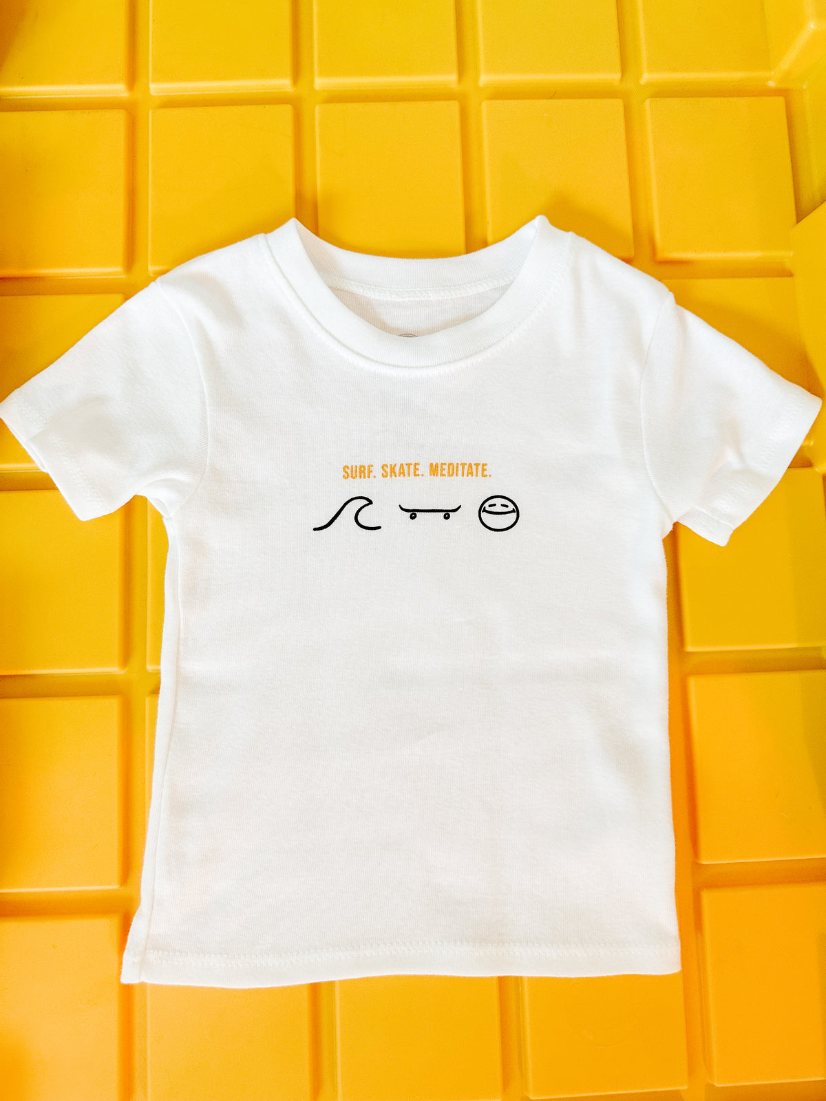 California Kids Collection | Surf Skate Meditate - Baby - White | Eco-Friendly, Sustainable Kids Apparel