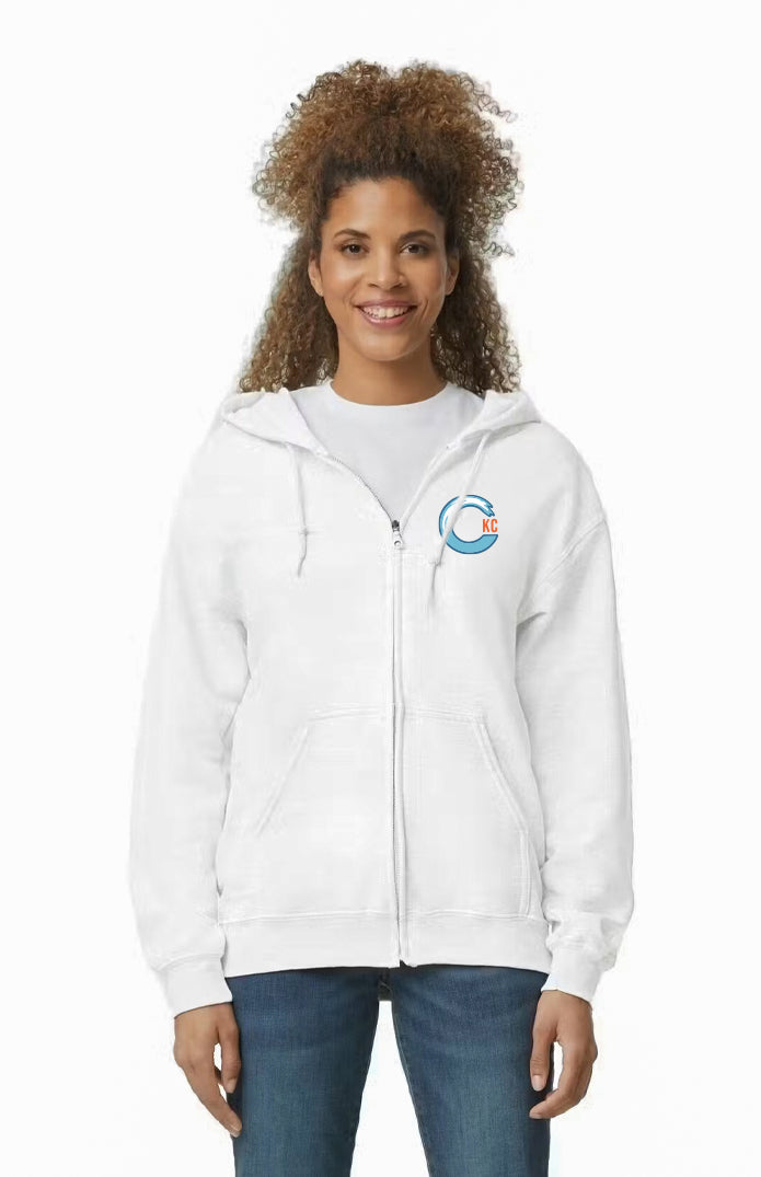 CKC Ultra-Soft Hoodie - White Zip Up - Unisex