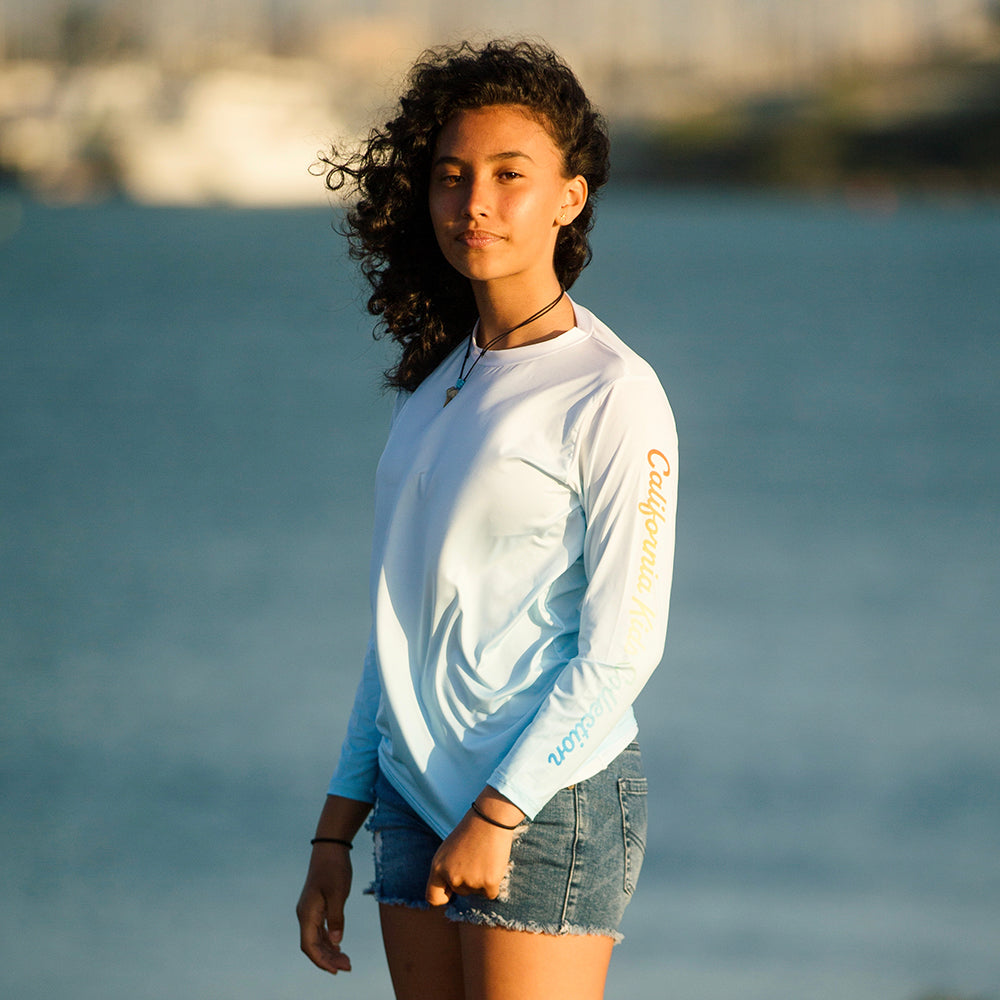 California Kids Collection | Rash Guard - Youth - Blue | Eco-Friendly, Sustainable Kids Apparel